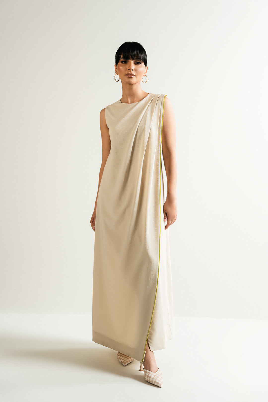 Ivory Pleated Dress
