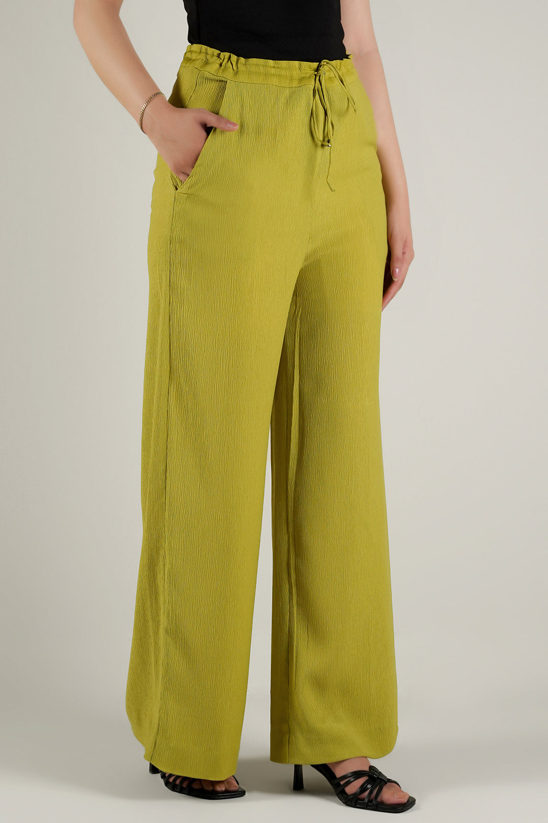Lime Green Flared Pants