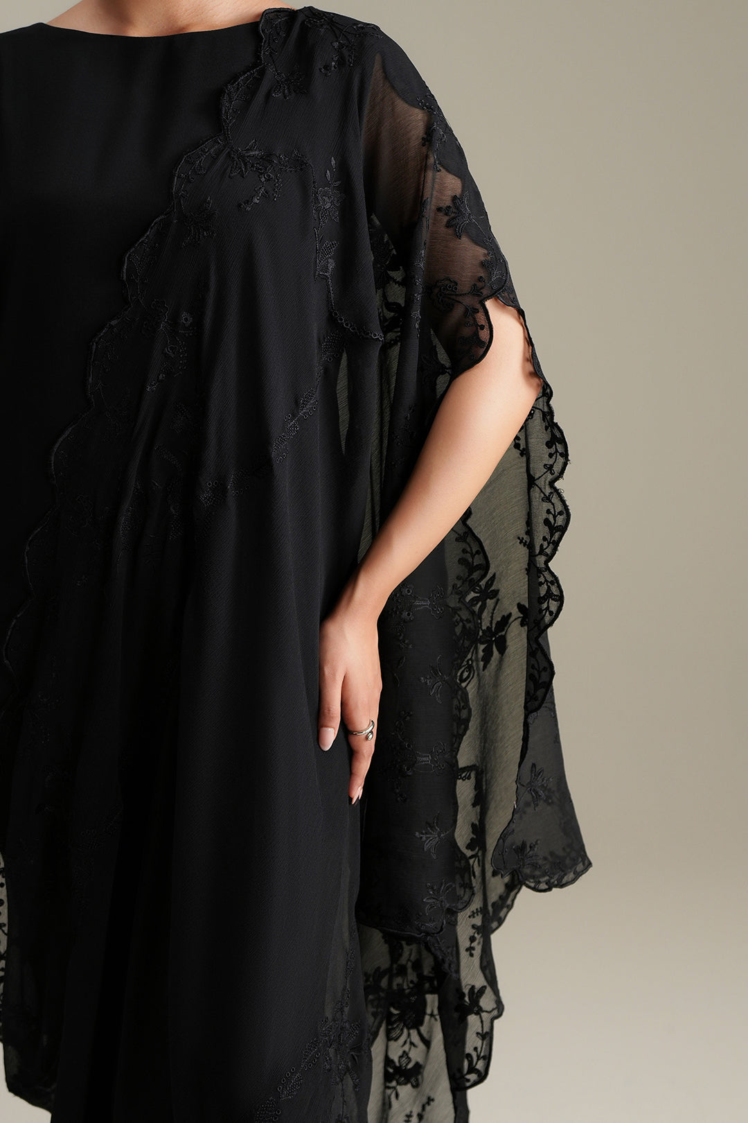 Black Embroidered Dupatta