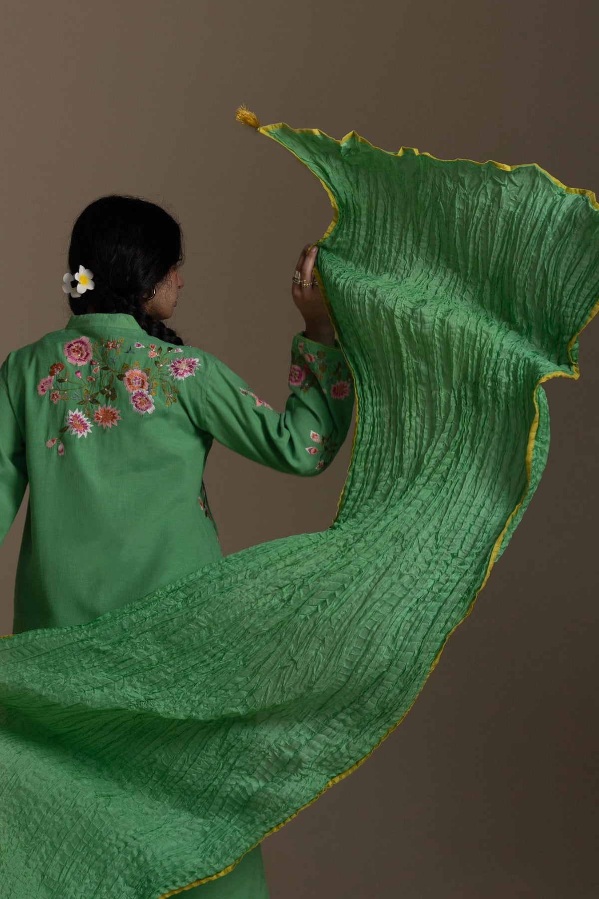 Embroidered Rosette 3-Piece Suit