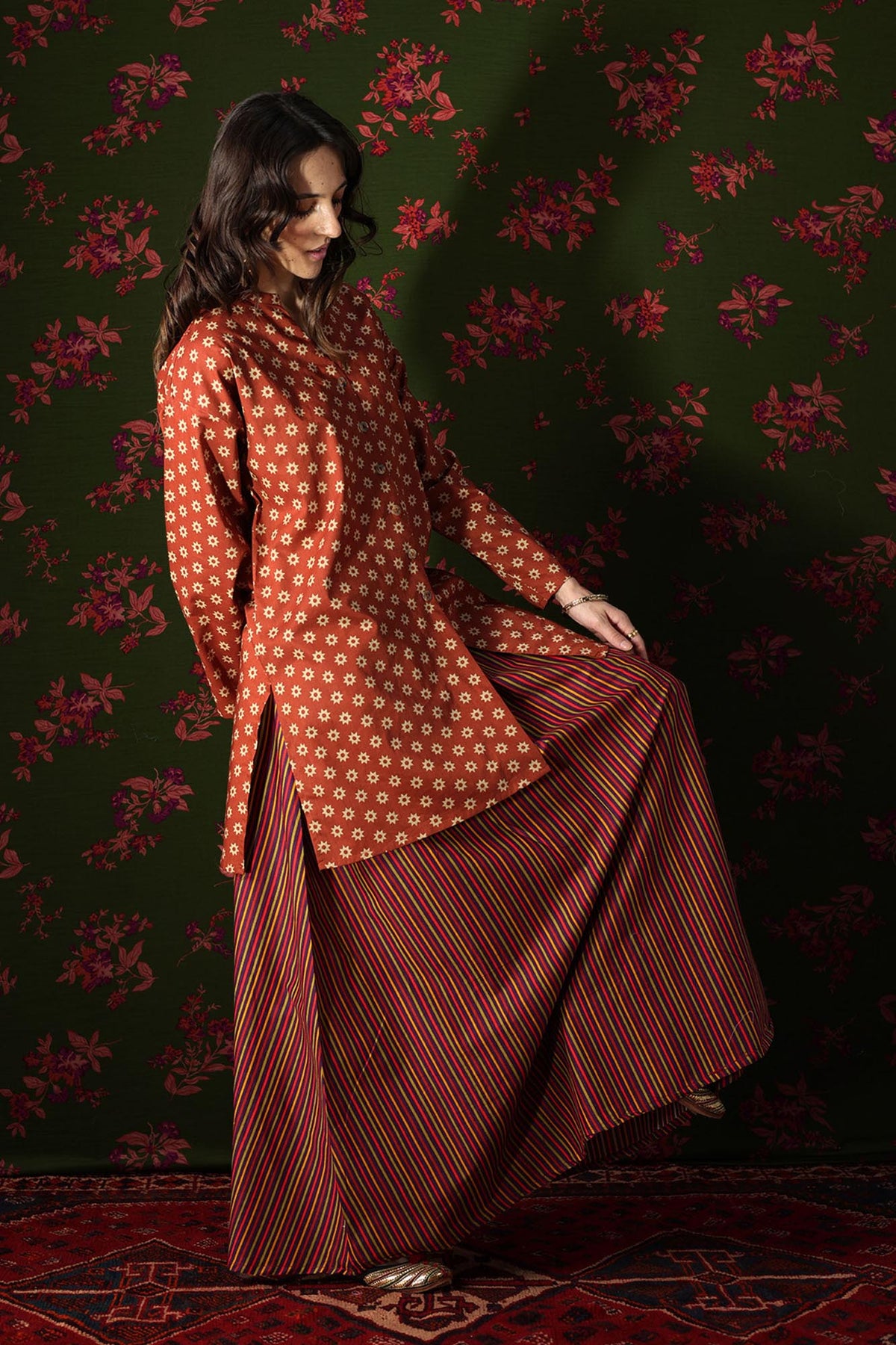 Printed Skirt Co-Ord Set