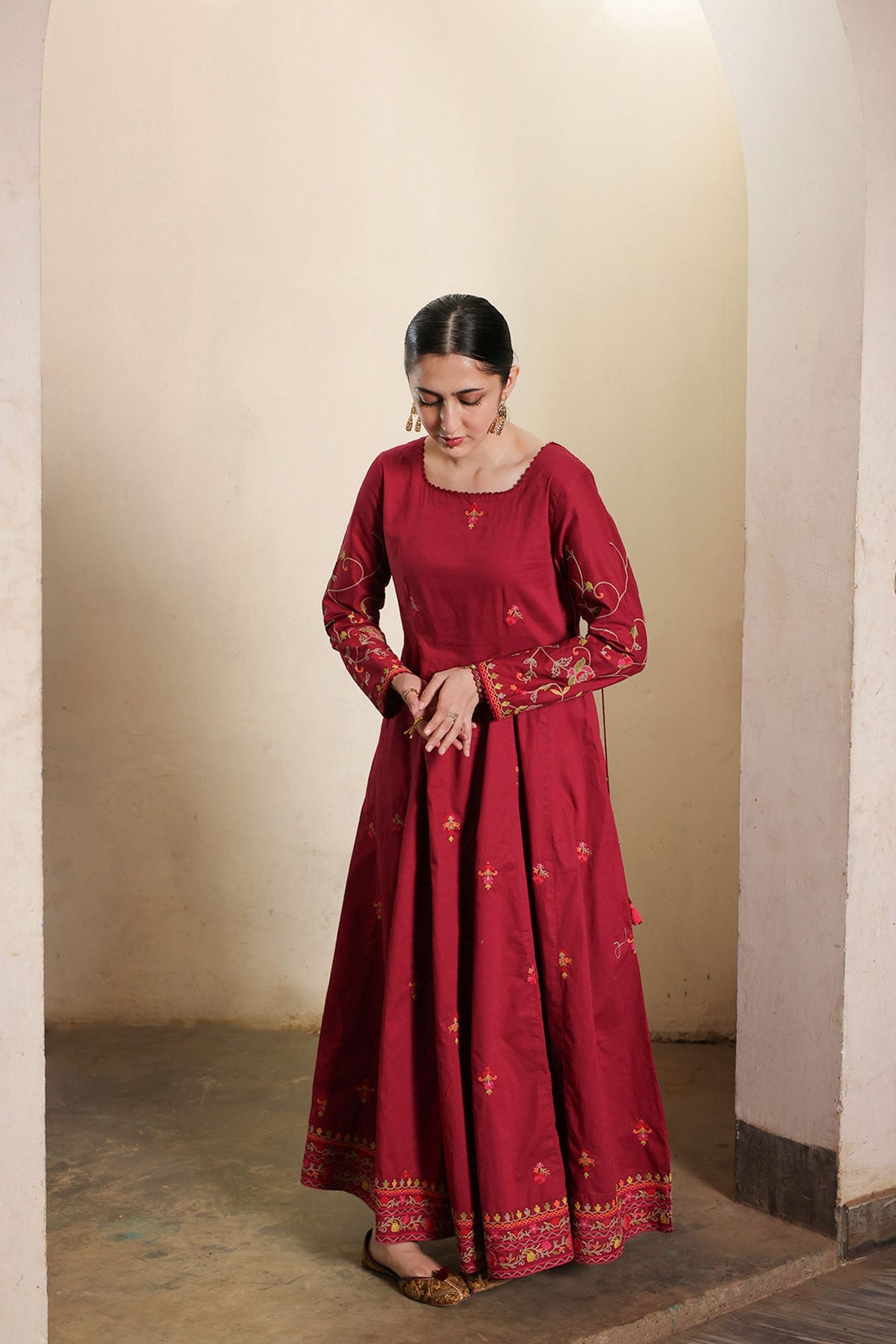 Embroidered Anarkali Set