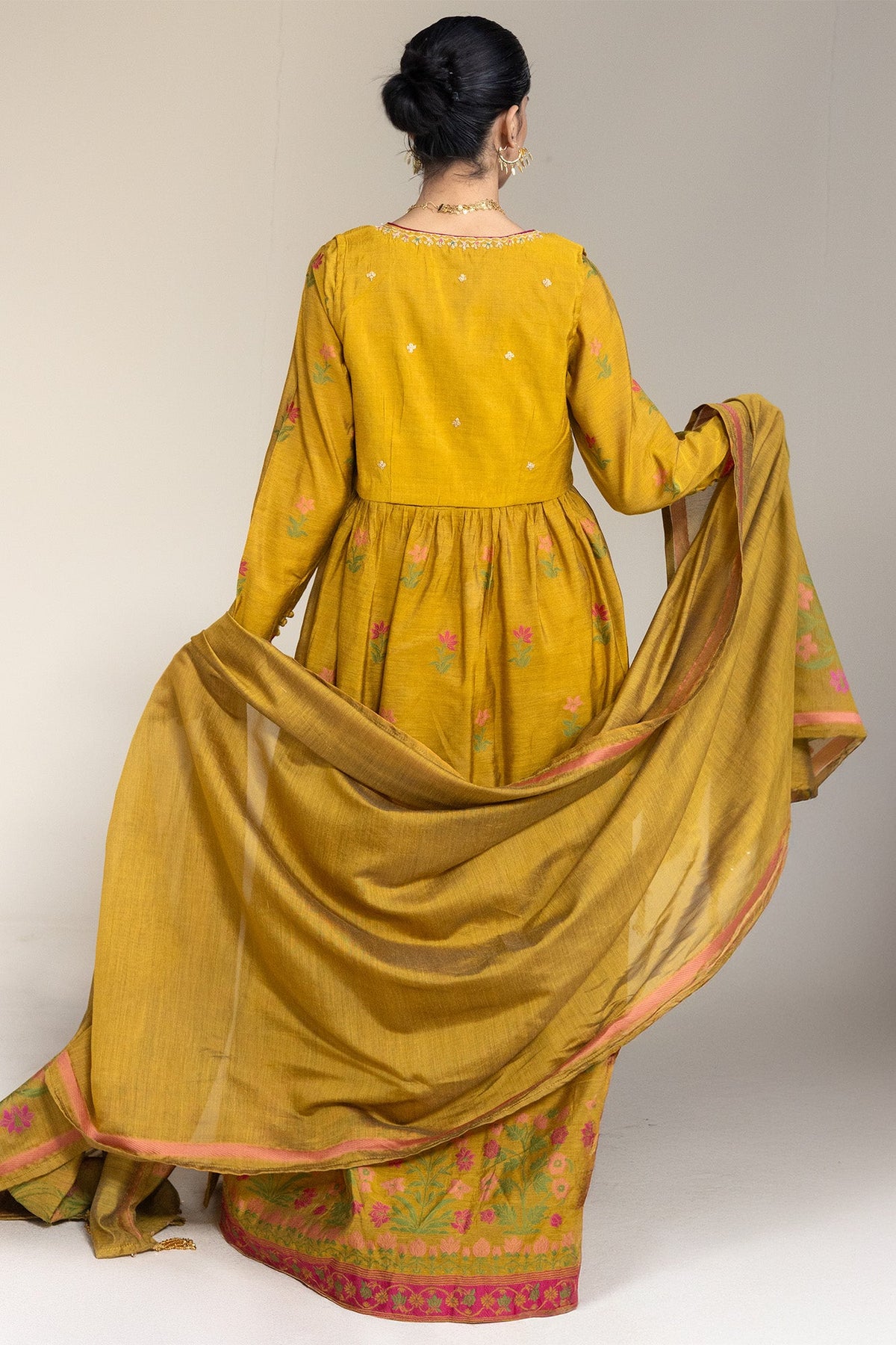 Jacquard Anarkali Ensemble