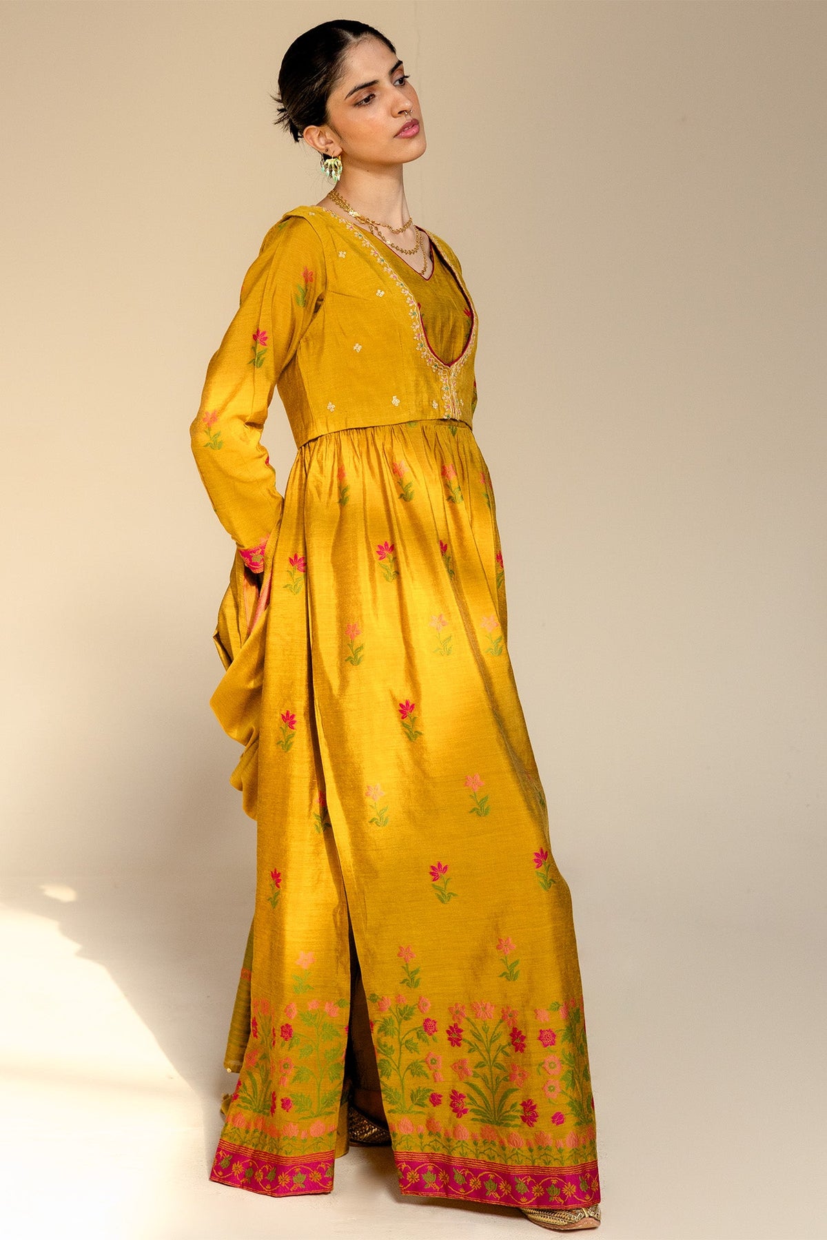Jacquard Anarkali Ensemble