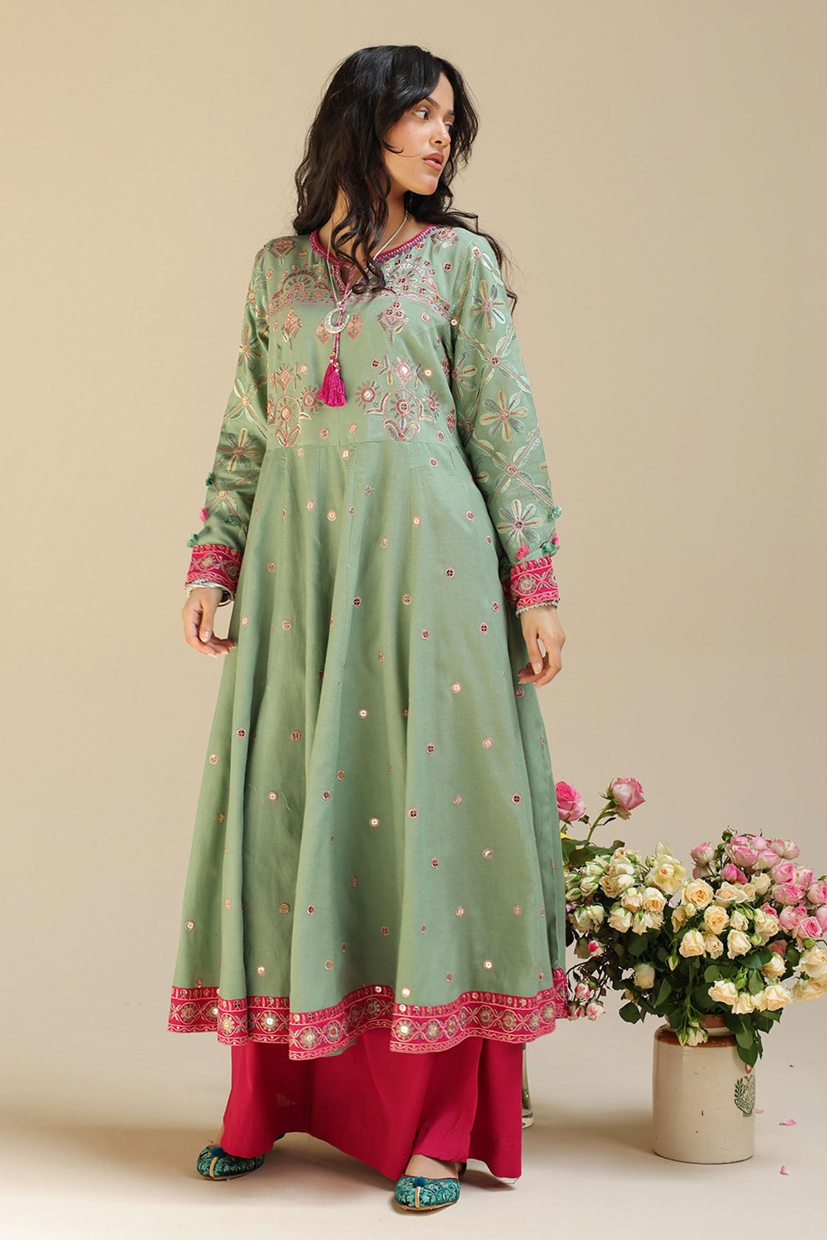 Embroidered Moon Sequin Set