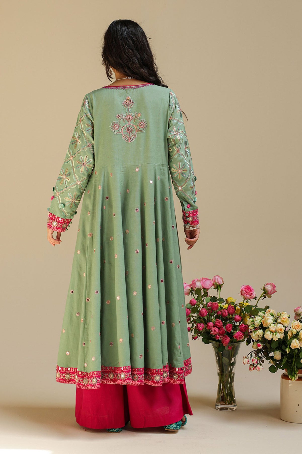 Embroidered Moon Sequin Set