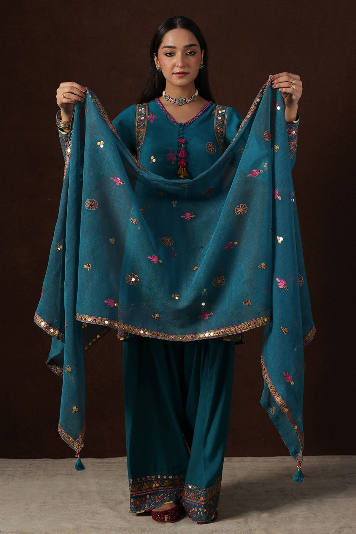 Zareen Embroidered 3-Piece Ensemble