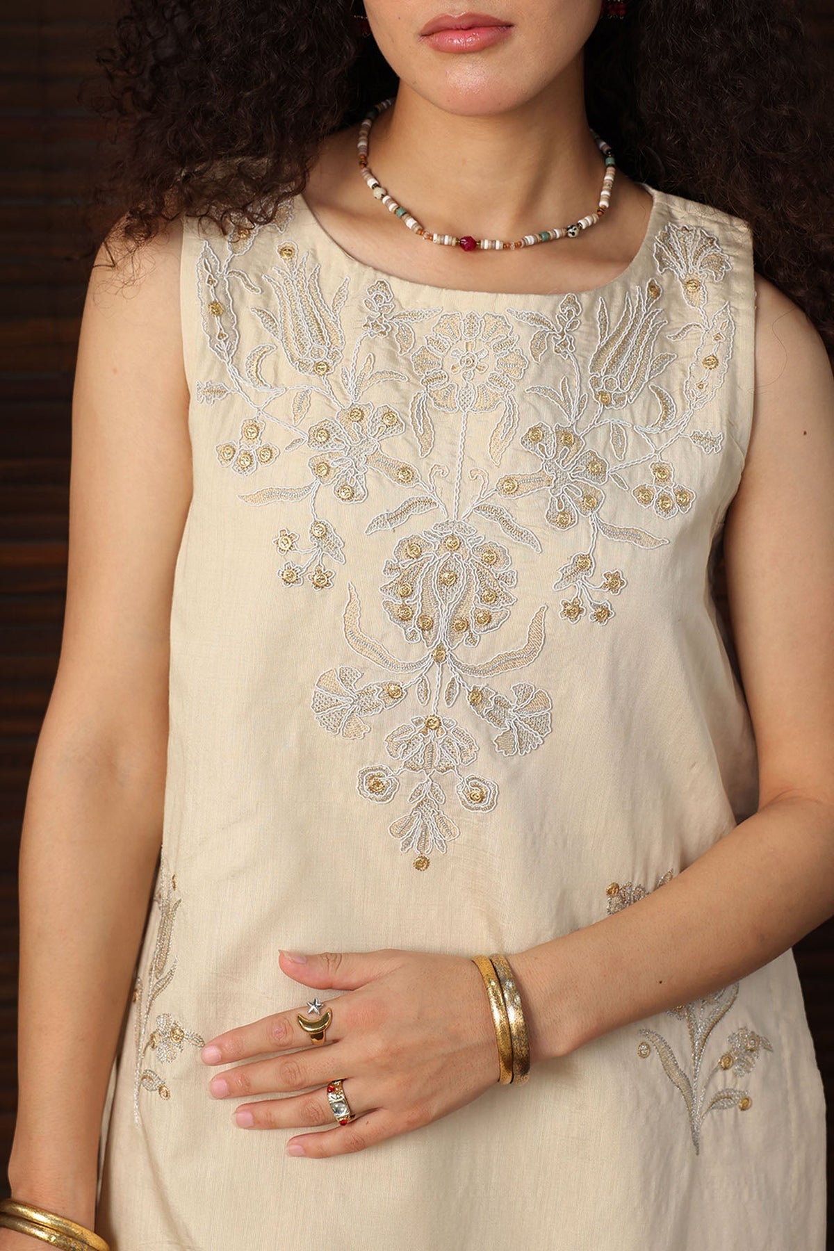 Opaline Embroidered Layered Dress