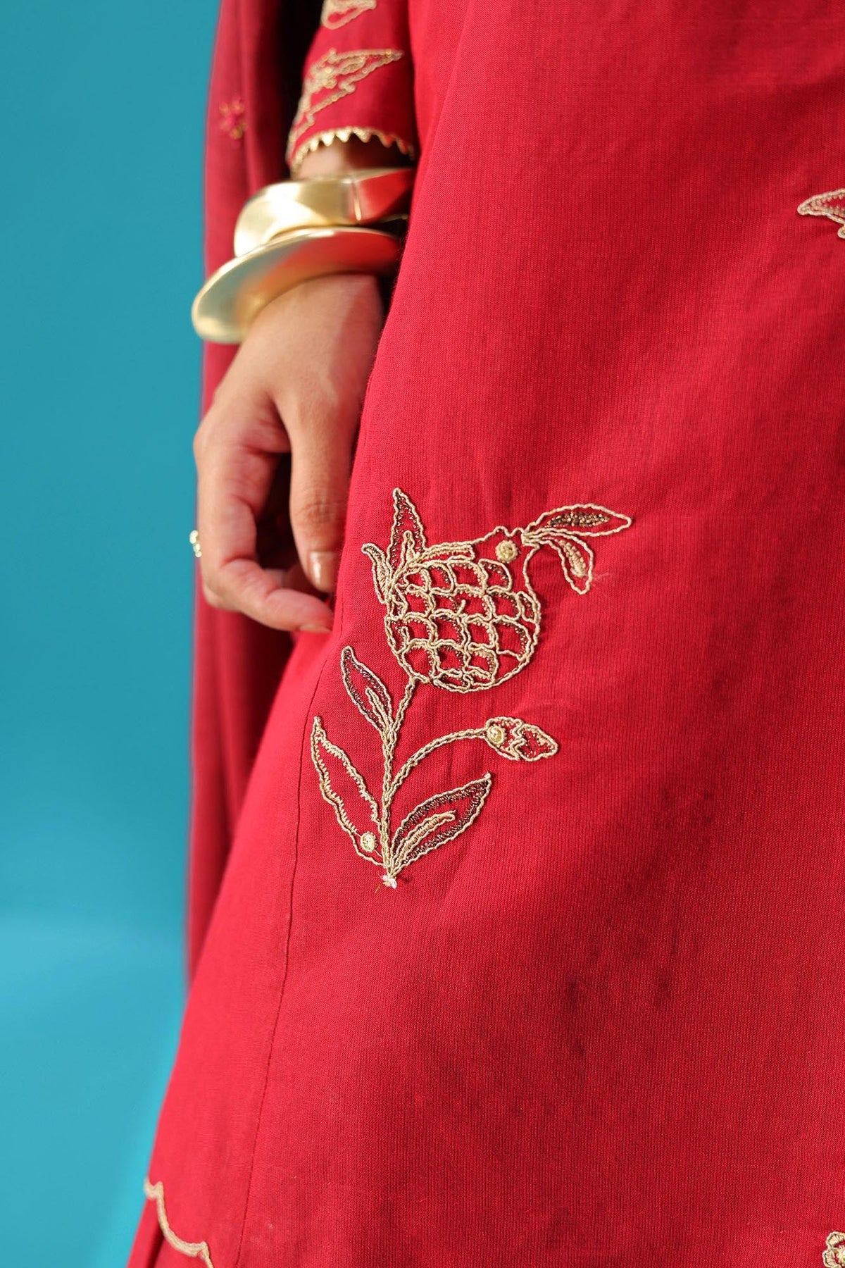 Embroidered Ruby Reverie Ensemble