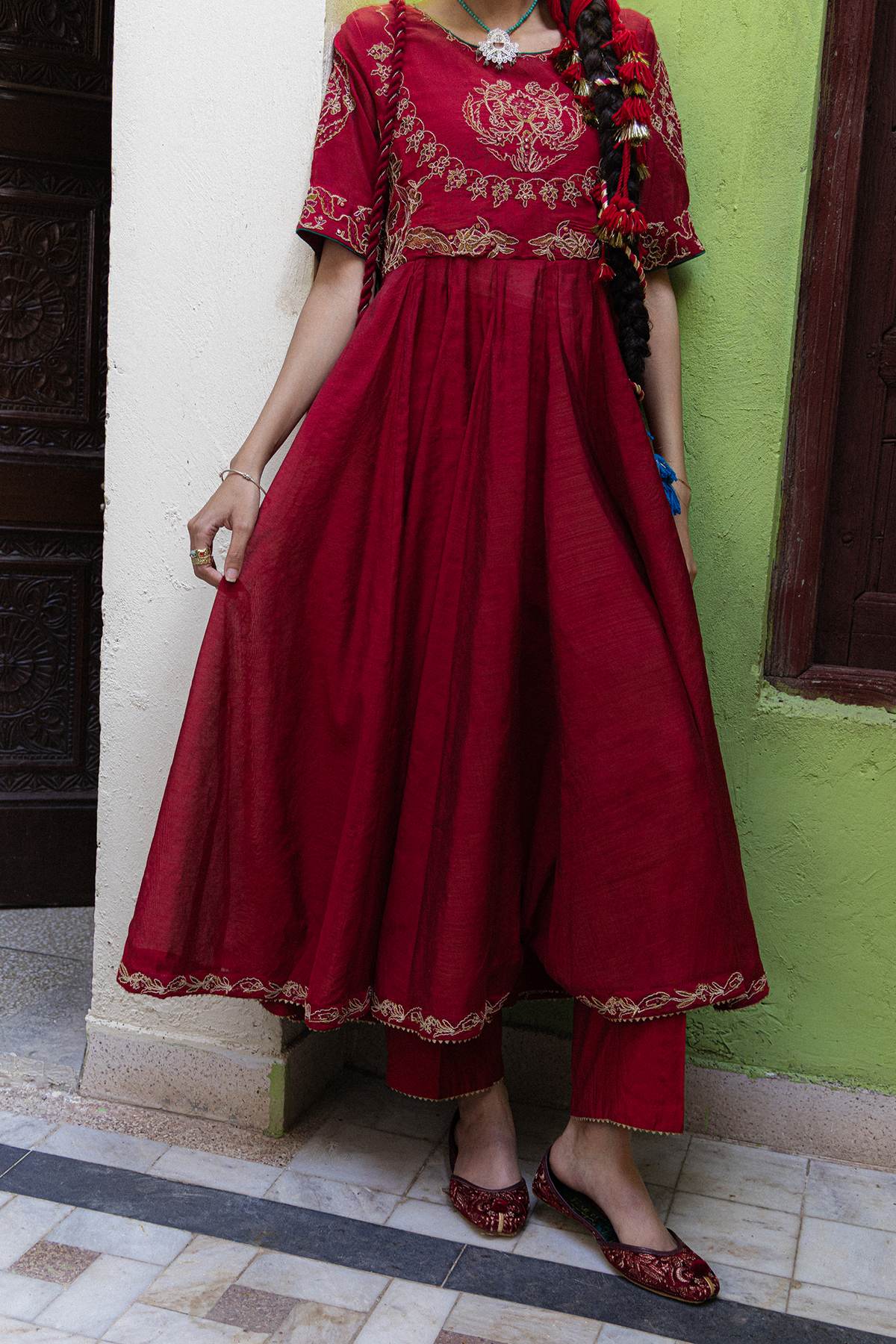 Embroidered Anarkali Set