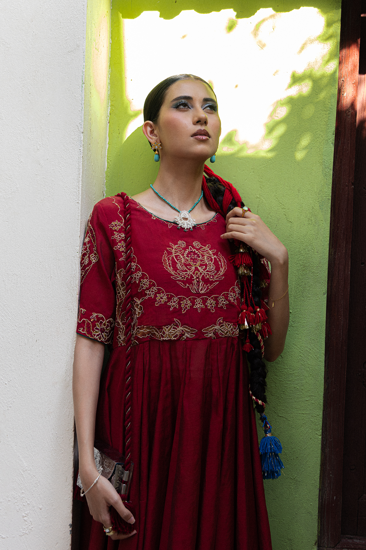 Embroidered Anarkali Set