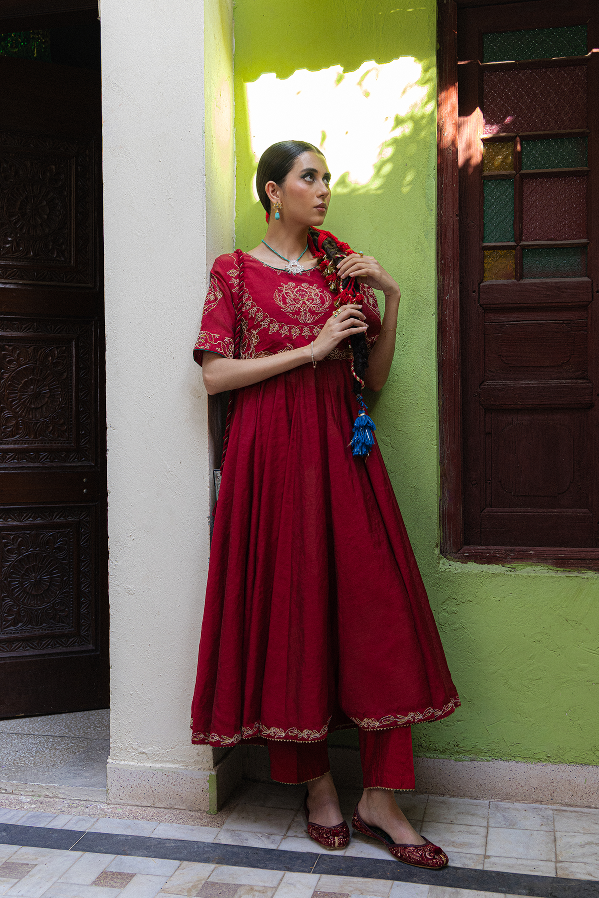 Embroidered Anarkali Set