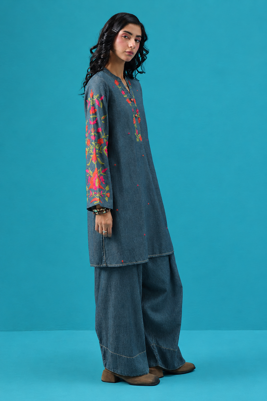 Embroidered Denim Story Set