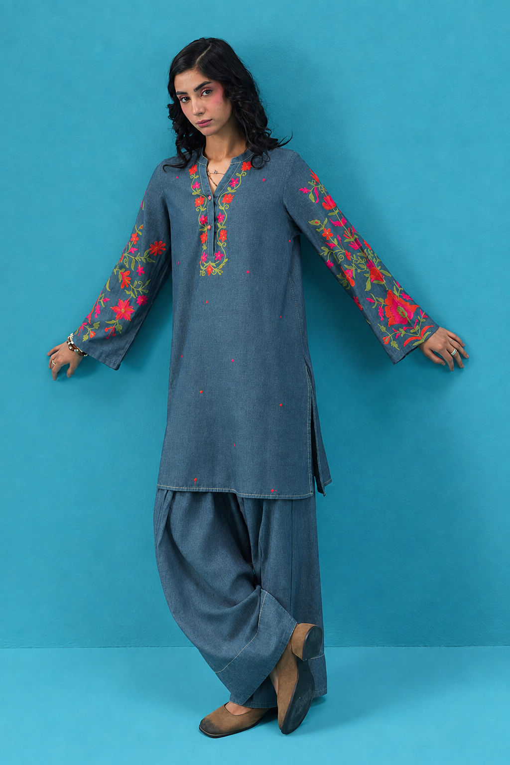 Embroidered Denim Story Set
