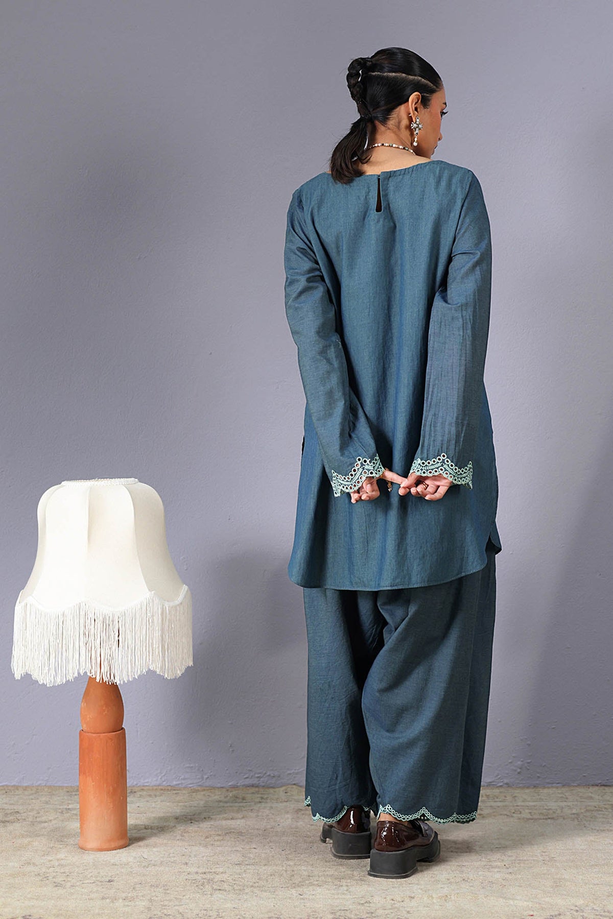 Embroidered Denim Dare Co-Ord set