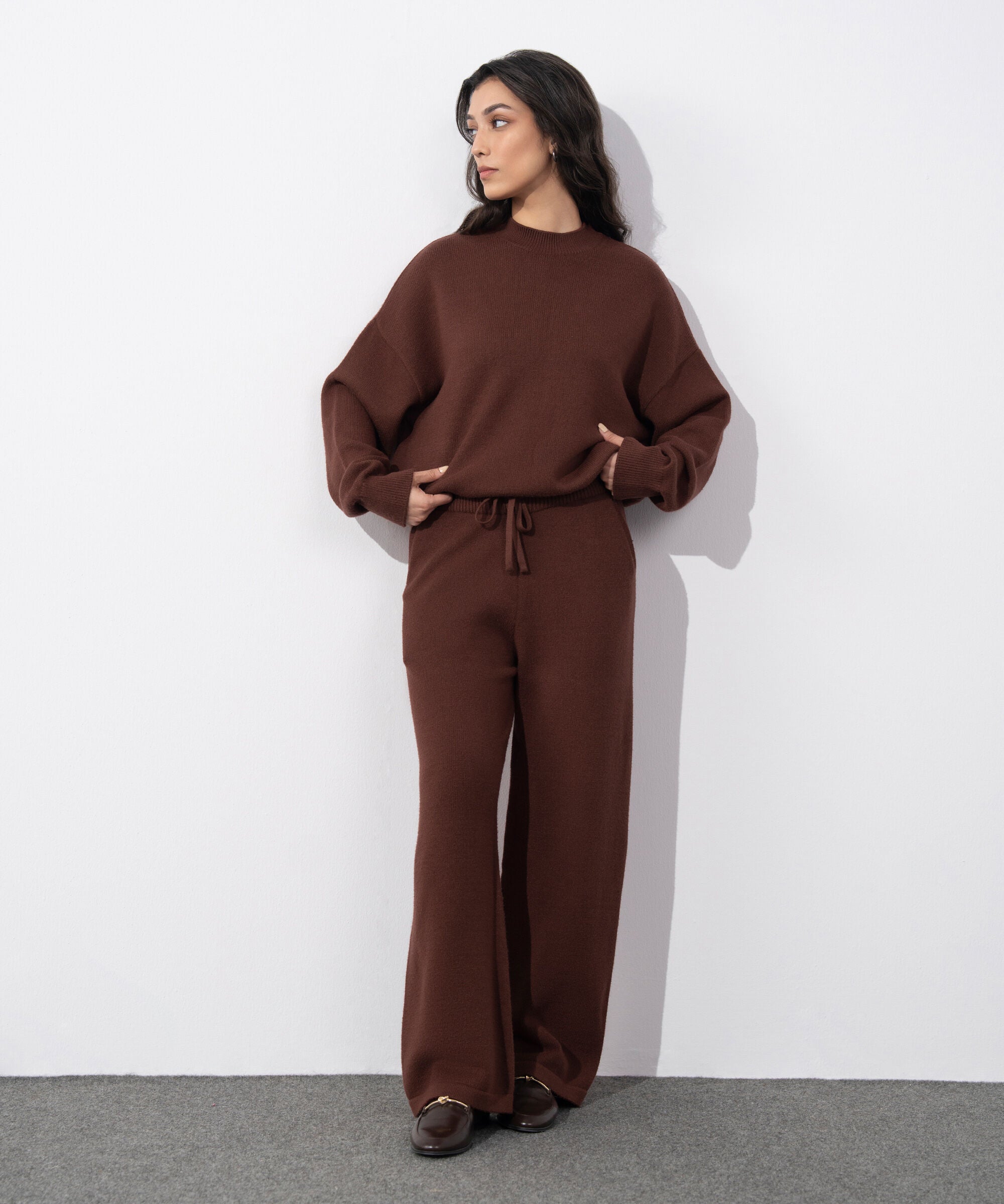 Women's Western Wear Rust Pull On Long Knit Trouser