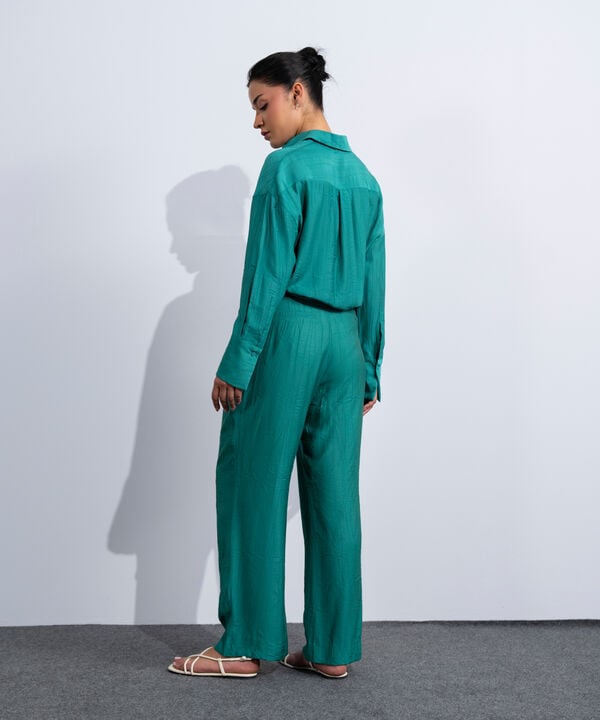 Textured Pleated Trousers