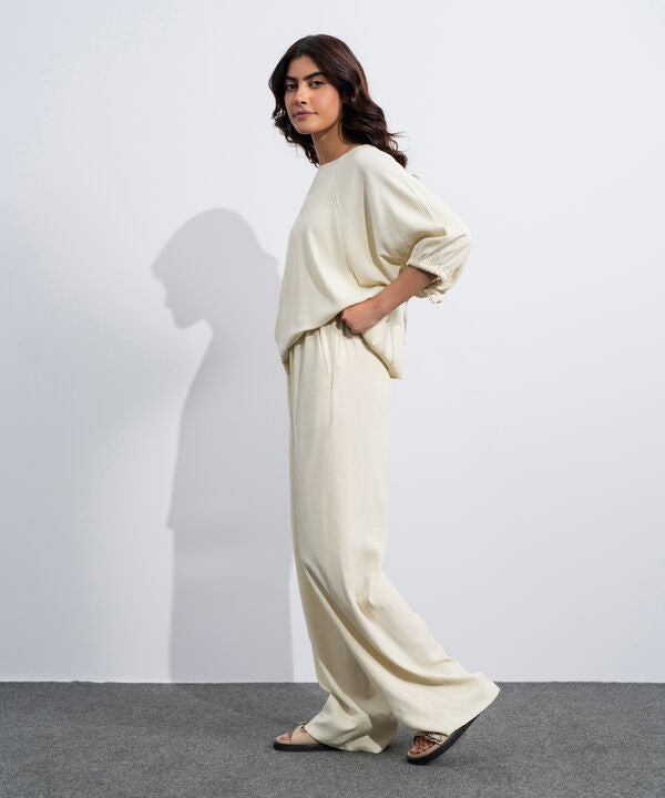 Seersucker Pull-On Trousers