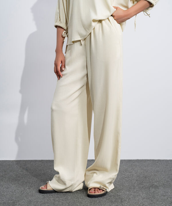 Seersucker Pull-On Trousers