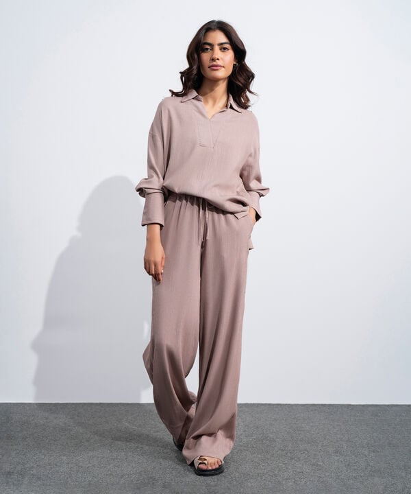 Seersucker Pull-On Trousers