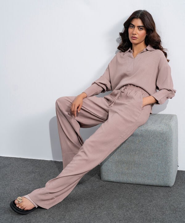 Seersucker Pull-On Trousers