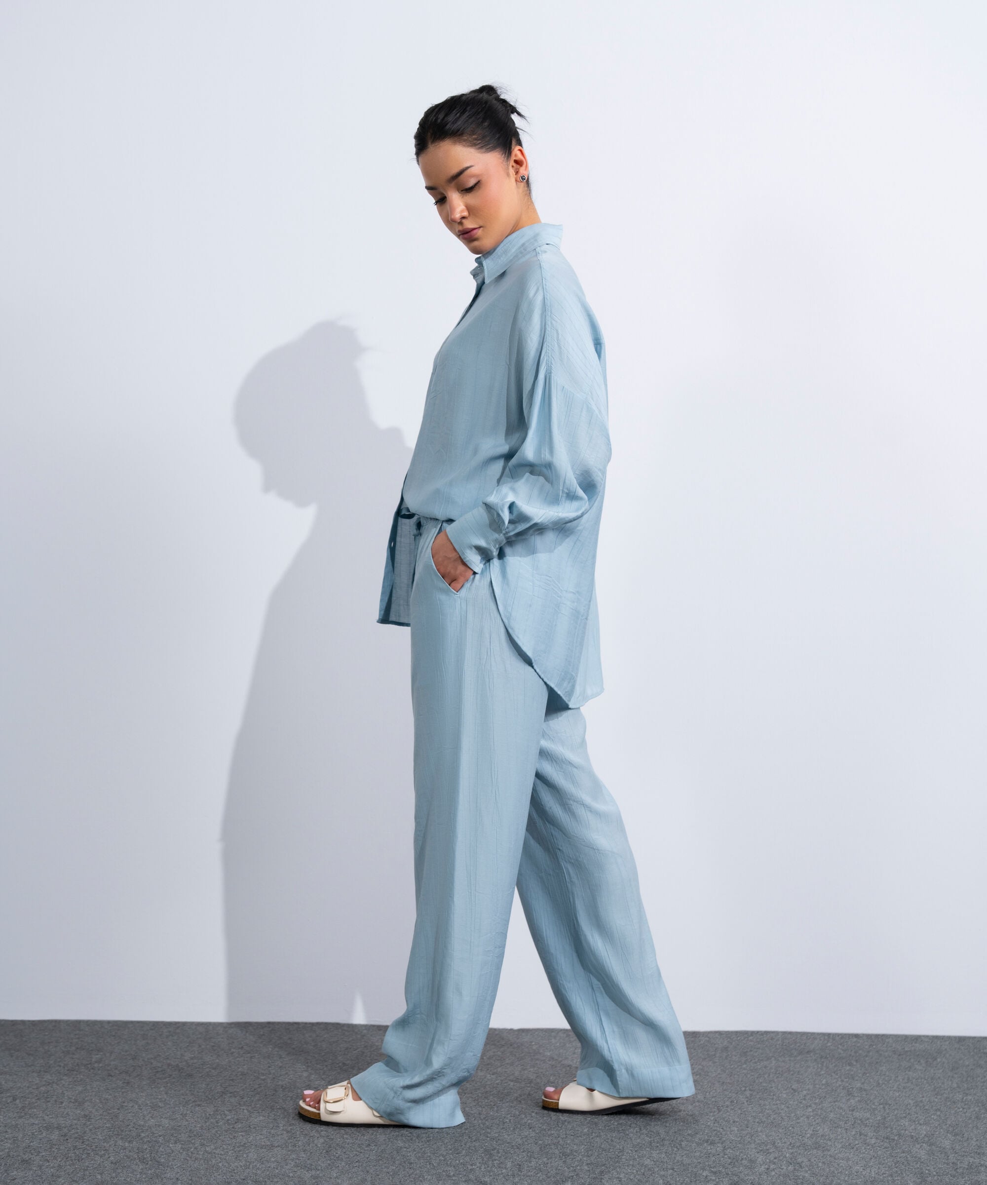 Textured Pull-On Trousers