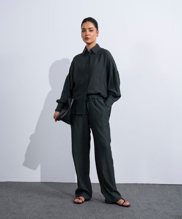 Textured Pull-On Trousers