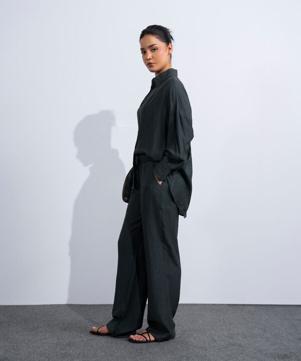 Textured Pull-On Trousers