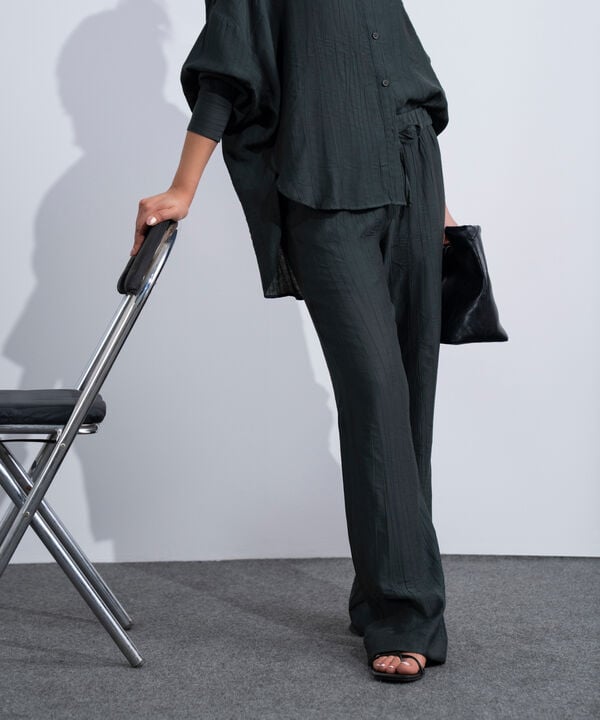 Textured Pull-On Trousers