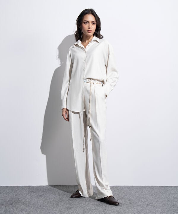 Straight Fit Pleated Trousers