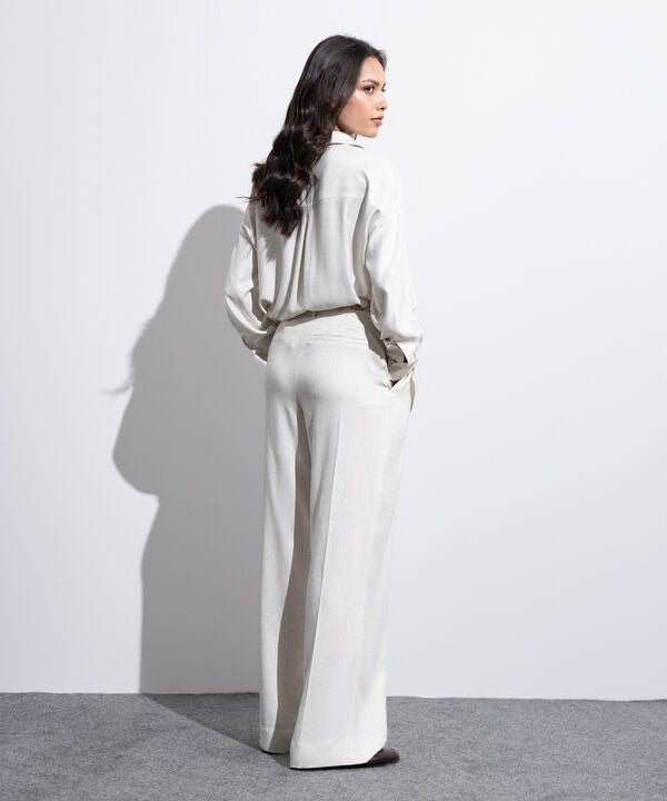 Straight Fit Pleated Trousers