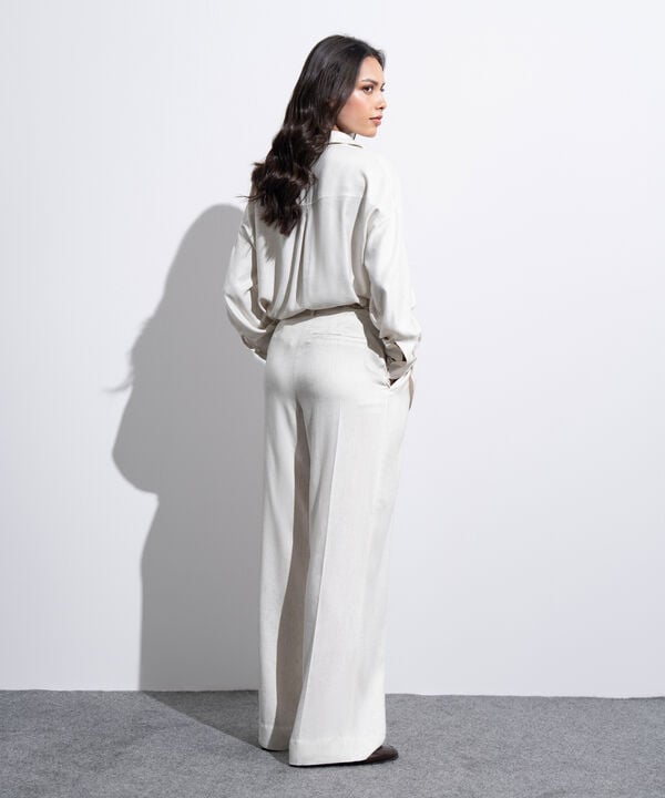 Straight Fit Pleated Trousers