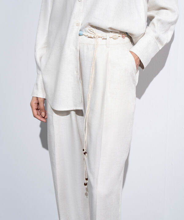 Straight Fit Pleated Trousers