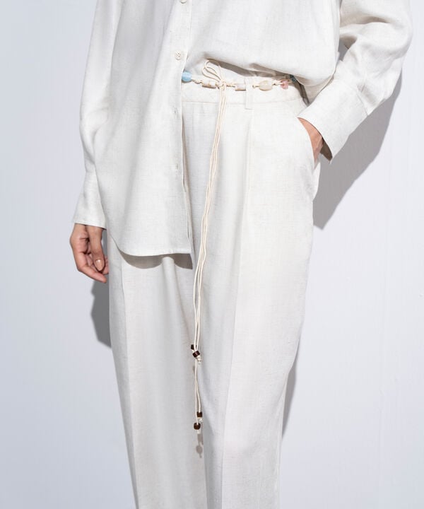 Straight Fit Pleated Trousers