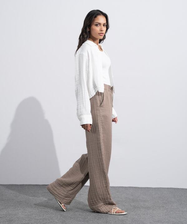 Cotton Muslin Pull-On Trousers
