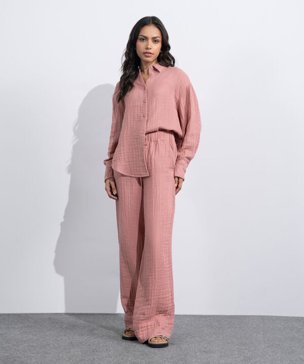 Cotton Muslin Pull-On Trousers
