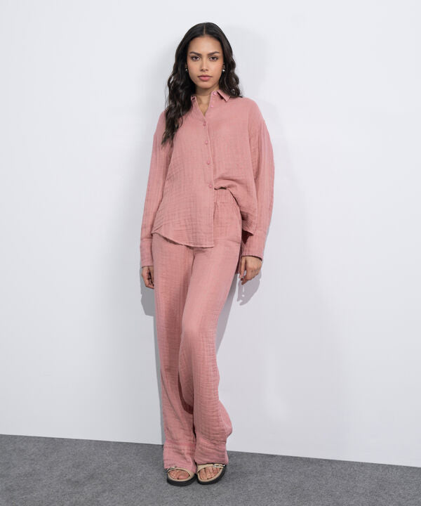 Cotton Muslin Pull-On Trousers