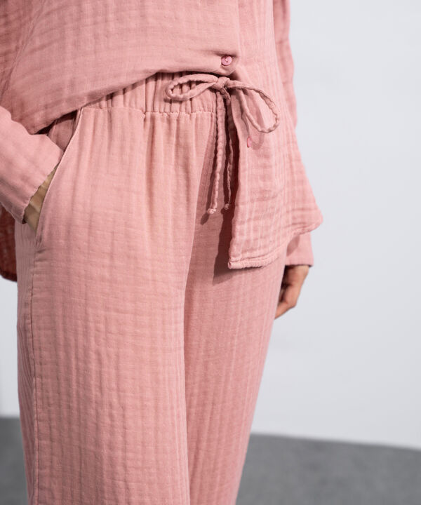 Cotton Muslin Pull-On Trousers