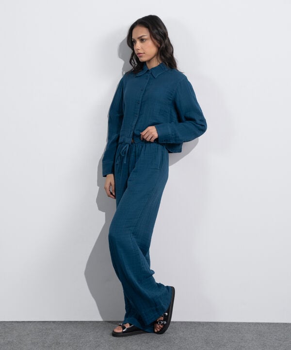 Cotton Muslin Pull-On Trousers