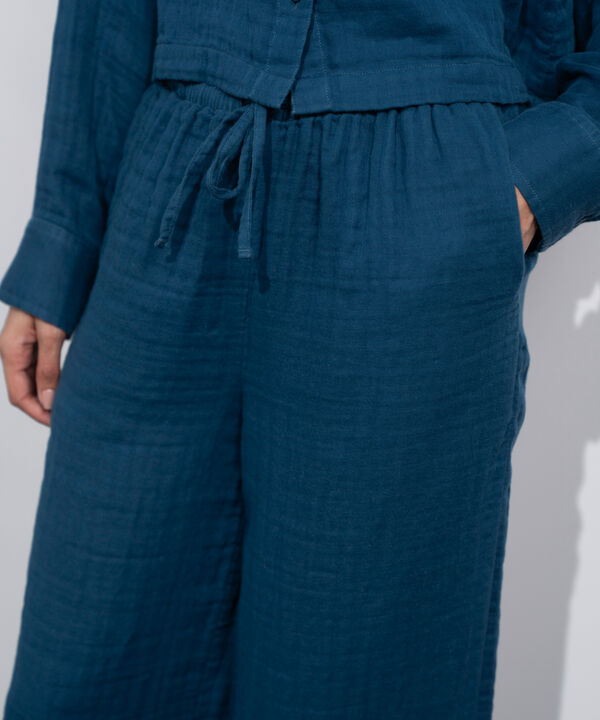 Cotton Muslin Pull-On Trousers