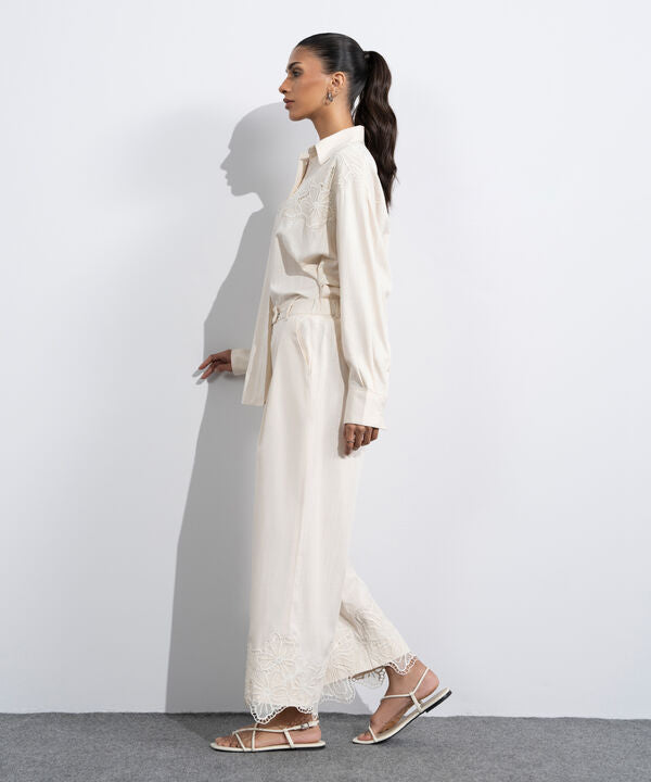 Straight Fit Embroidered Trousers