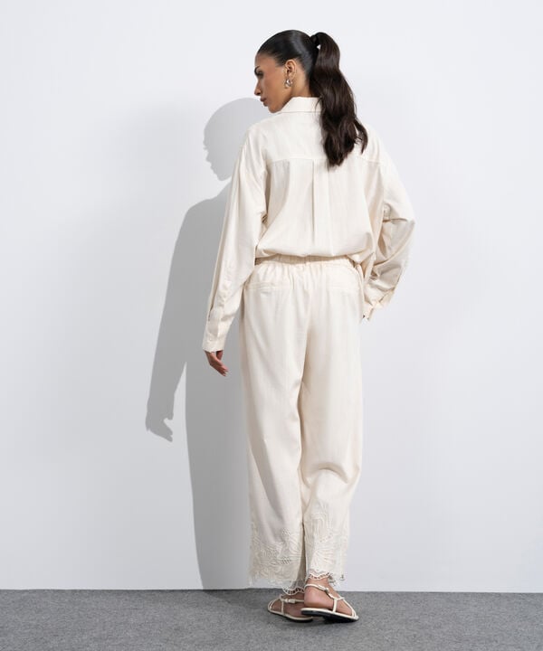 Straight Fit Embroidered Trousers