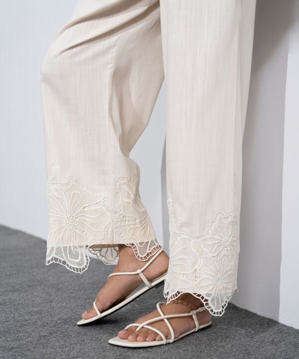 Straight Fit Embroidered Trousers