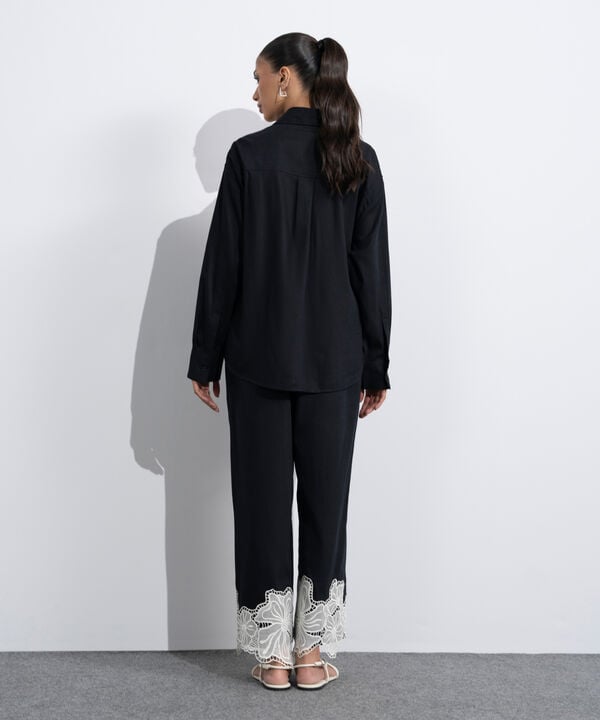 Straight Fit Embroidered Trousers