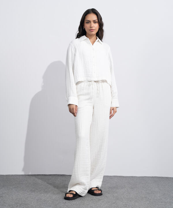 Cotton Muslin Pull-On Trousers