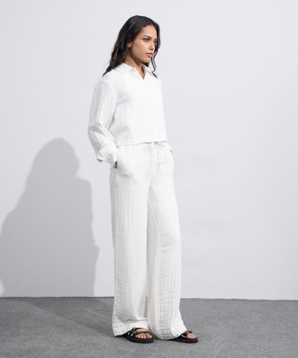 Cotton Muslin Pull-On Trousers