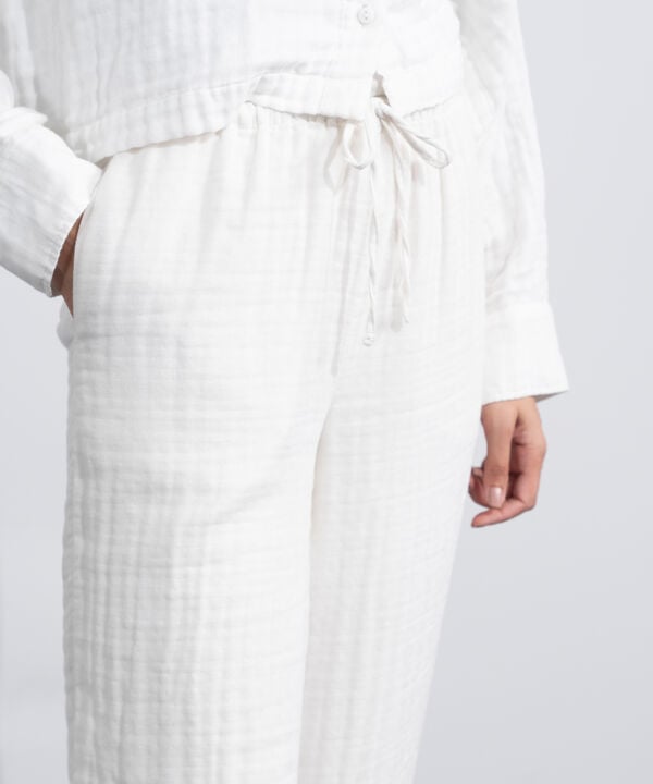 Cotton Muslin Pull-On Trousers