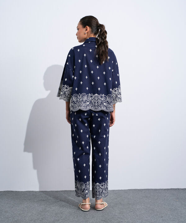 Embroidered Straight-Fit Trousers