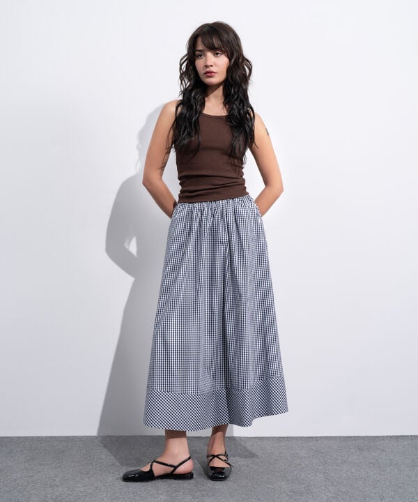 Flared Gingham Skirt