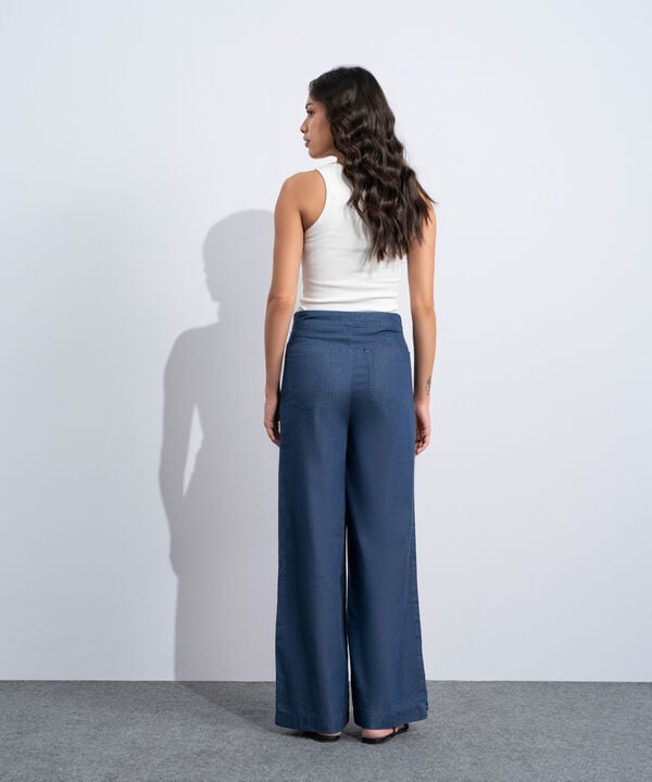 Wrap-Around Denim Trousers